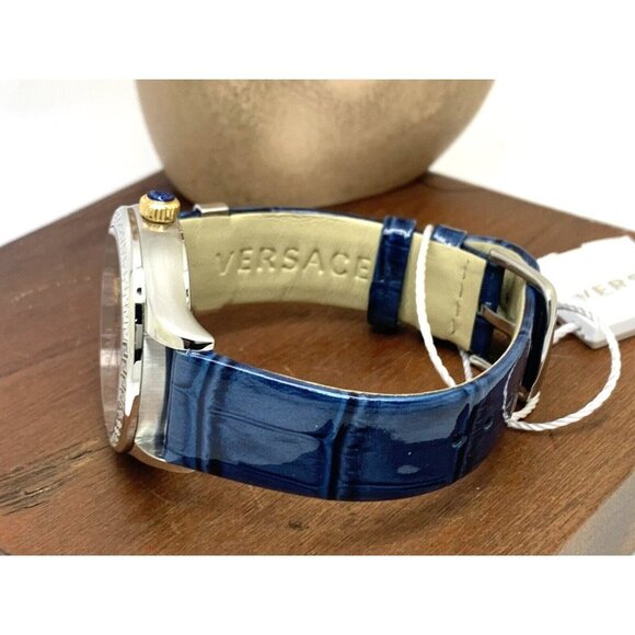 Versace Wome'ns Watch VE2S00122 Hellenyium Swiss Quartz Blue Dial Leathe… - Picture 10 of 15